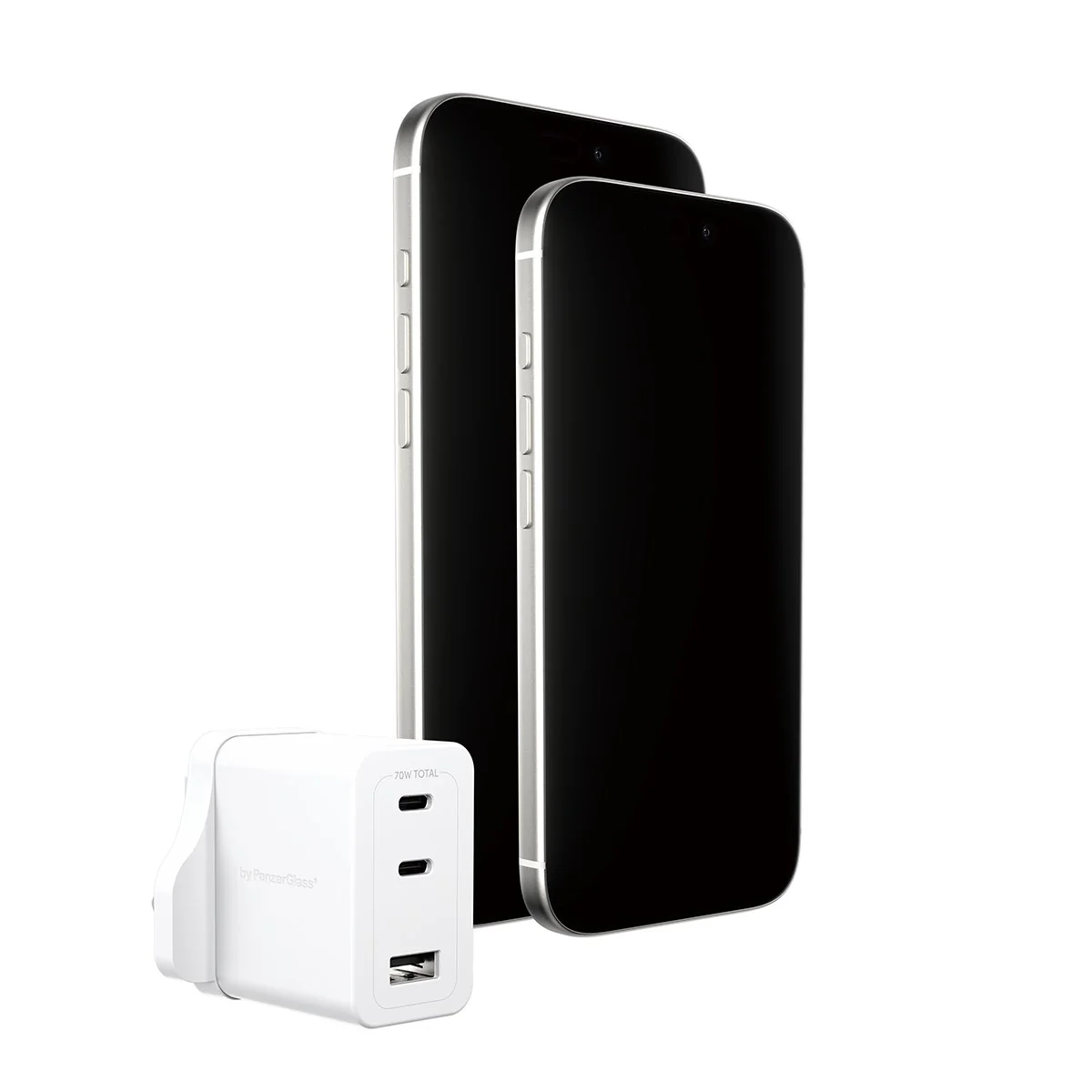 empower™ by PanzerGlass® Turbo 70W Multiple Charger incl. 2 x USB-C + USB-A | UK Plug | Silver White - Image 4
