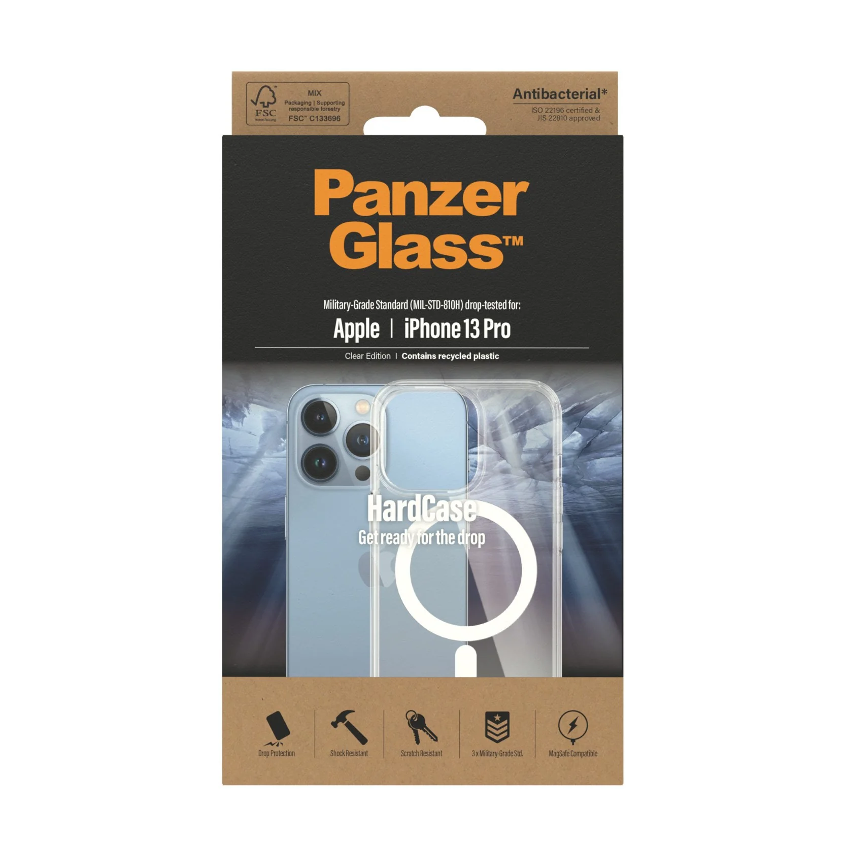 PanzerGlass® HardCase Transparent w. White MagSafe iPhone 13 Pro - Image 3