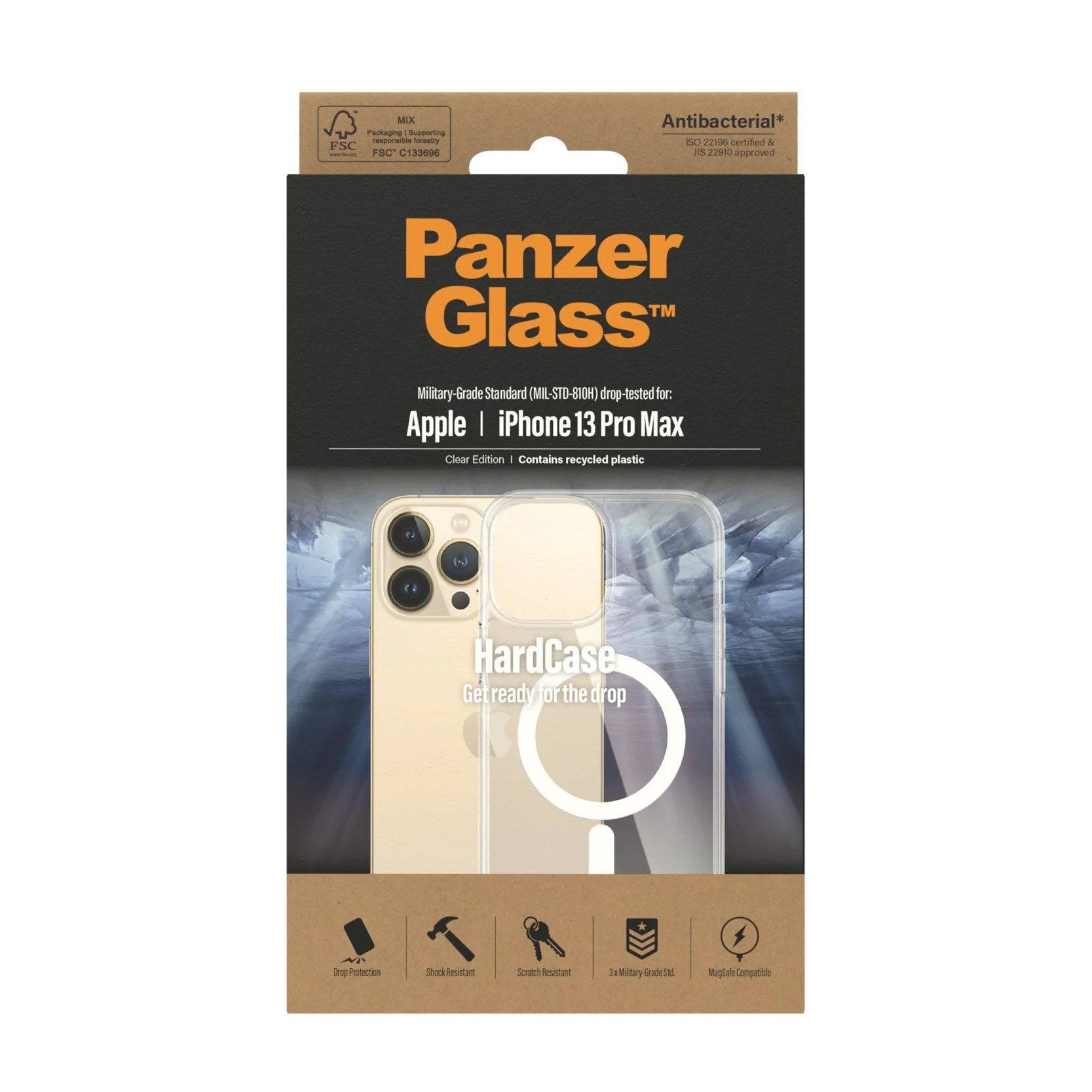 PanzerGlass® HardCase Transparent w. White MagSafe iPhone 13 Pro Max - Image 3