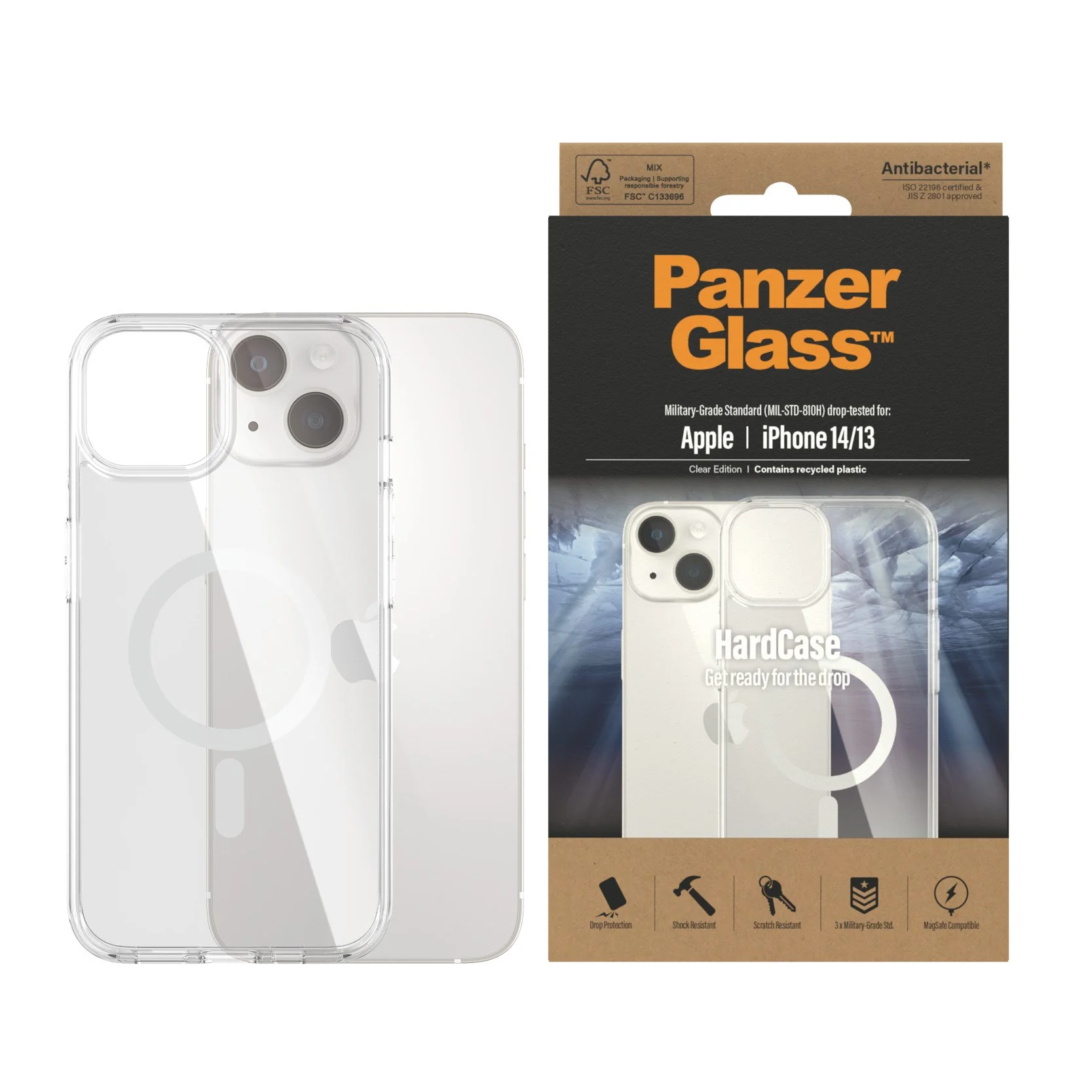 PanzerGlass® HardCase Transparent w. White MagSafe iPhone 14 | 13 - Image 2