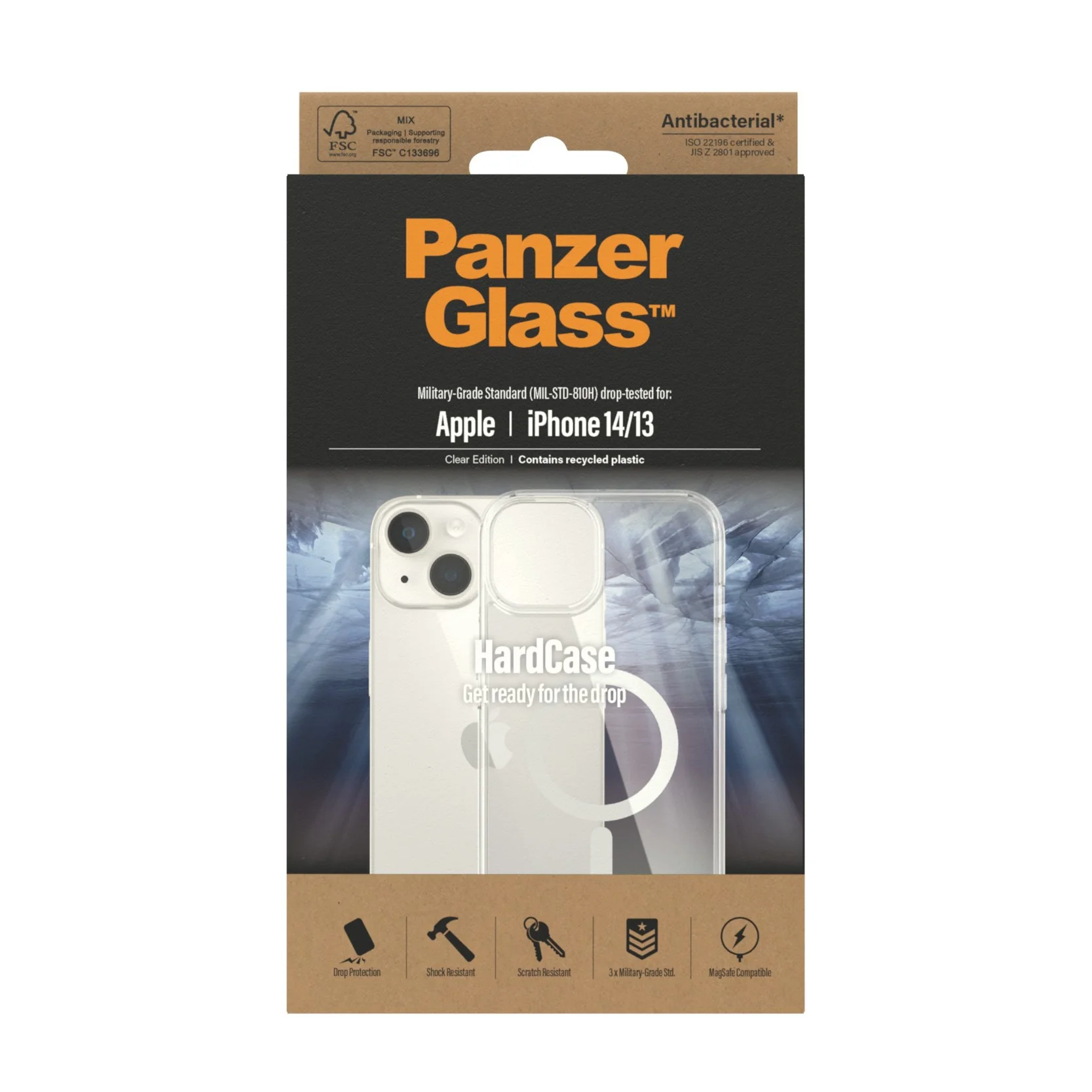 PanzerGlass® HardCase Transparent w. White MagSafe iPhone 14 | 13 - Image 3