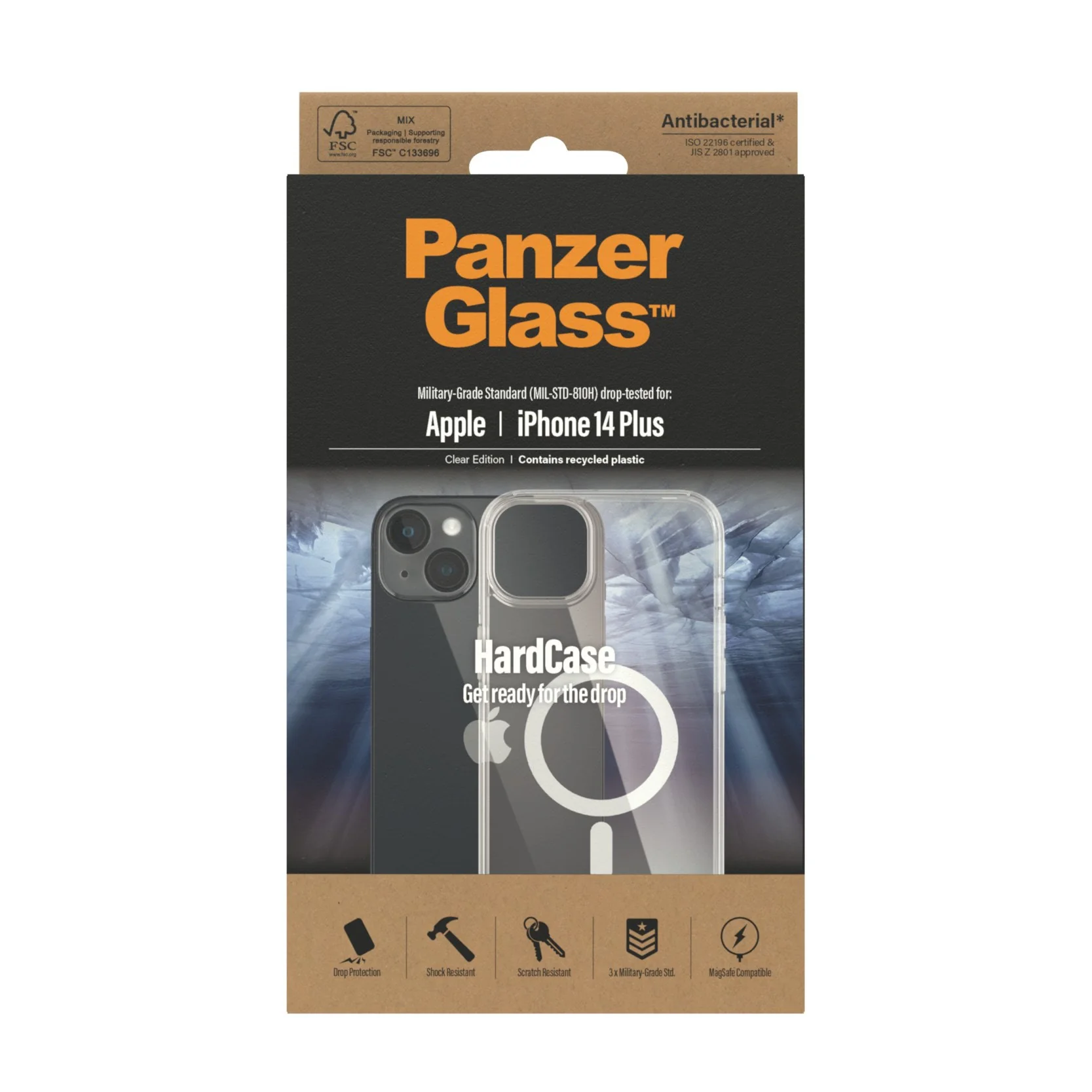 PanzerGlass® HardCase Transparent w. White MagSafe iPhone 14 Plus - Image 3