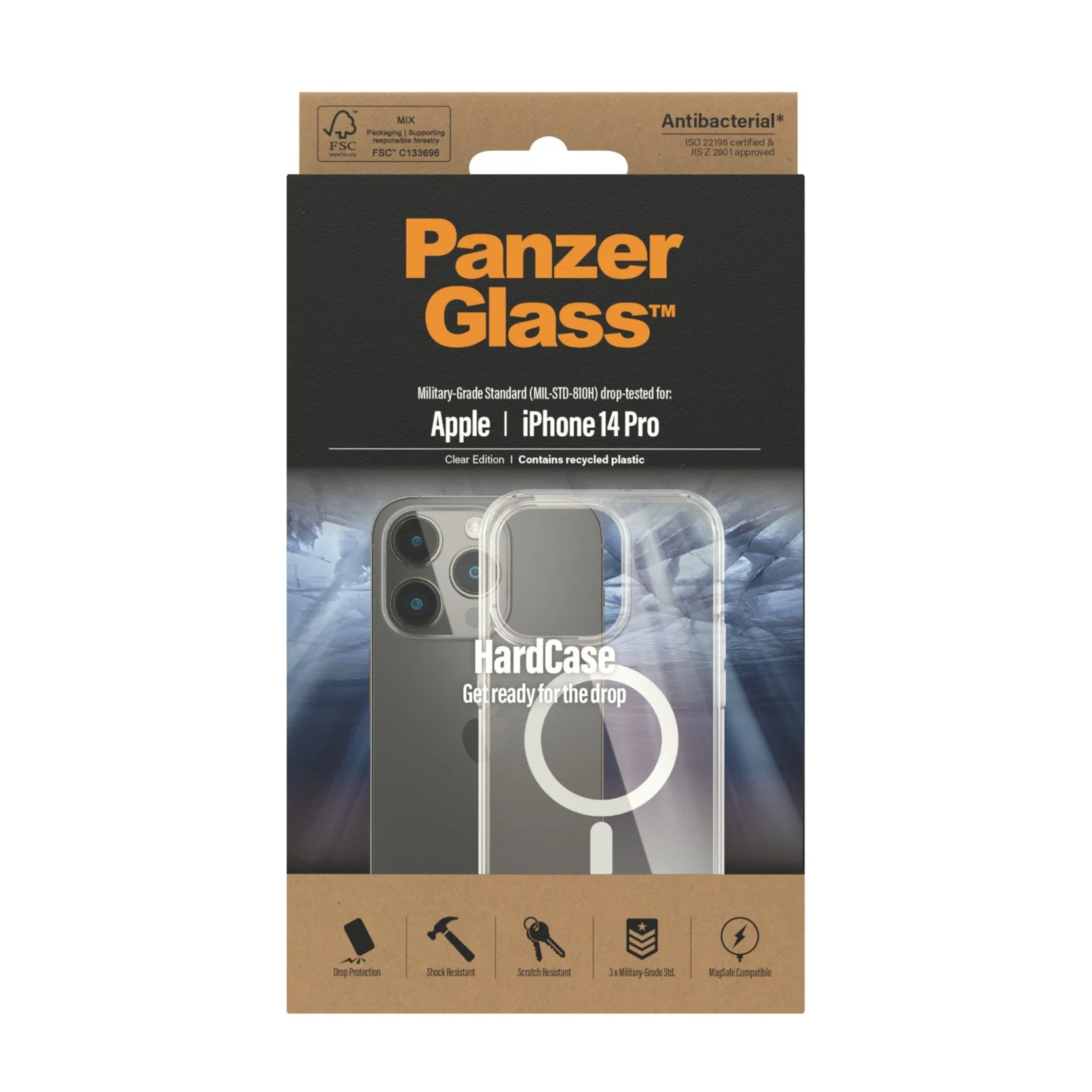 PanzerGlass® HardCase Transparent w. White MagSafe iPhone 14 Pro - Image 3