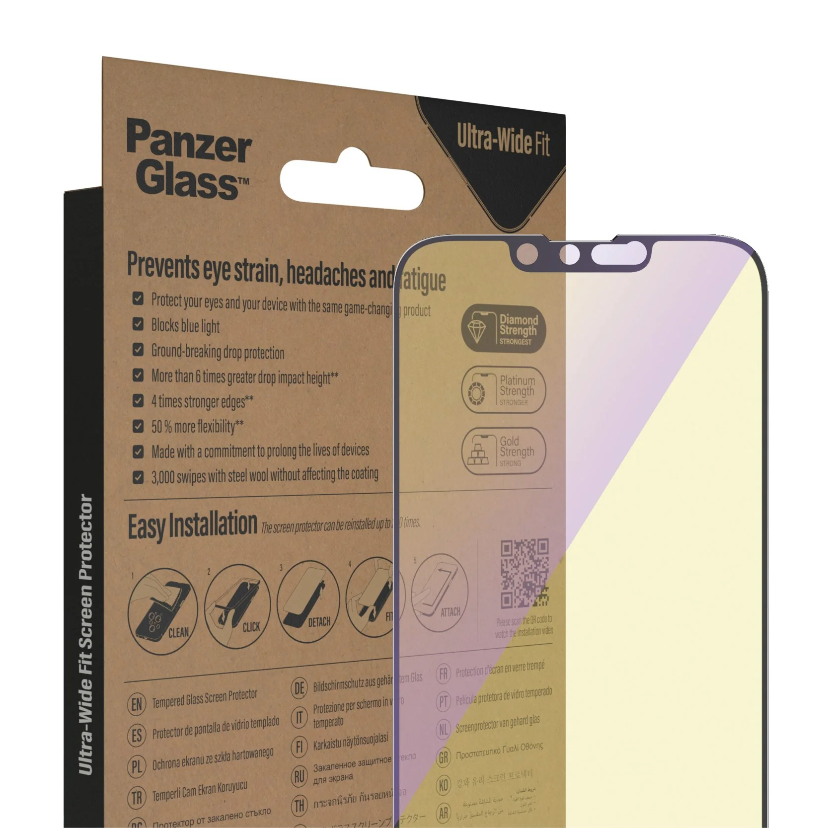 PanzerGlass® Anti-blue light Screen Protector iPhone 14 | 13 | 13 Pro | Ultra-Wide Fit w. EasyAligner - Image 6