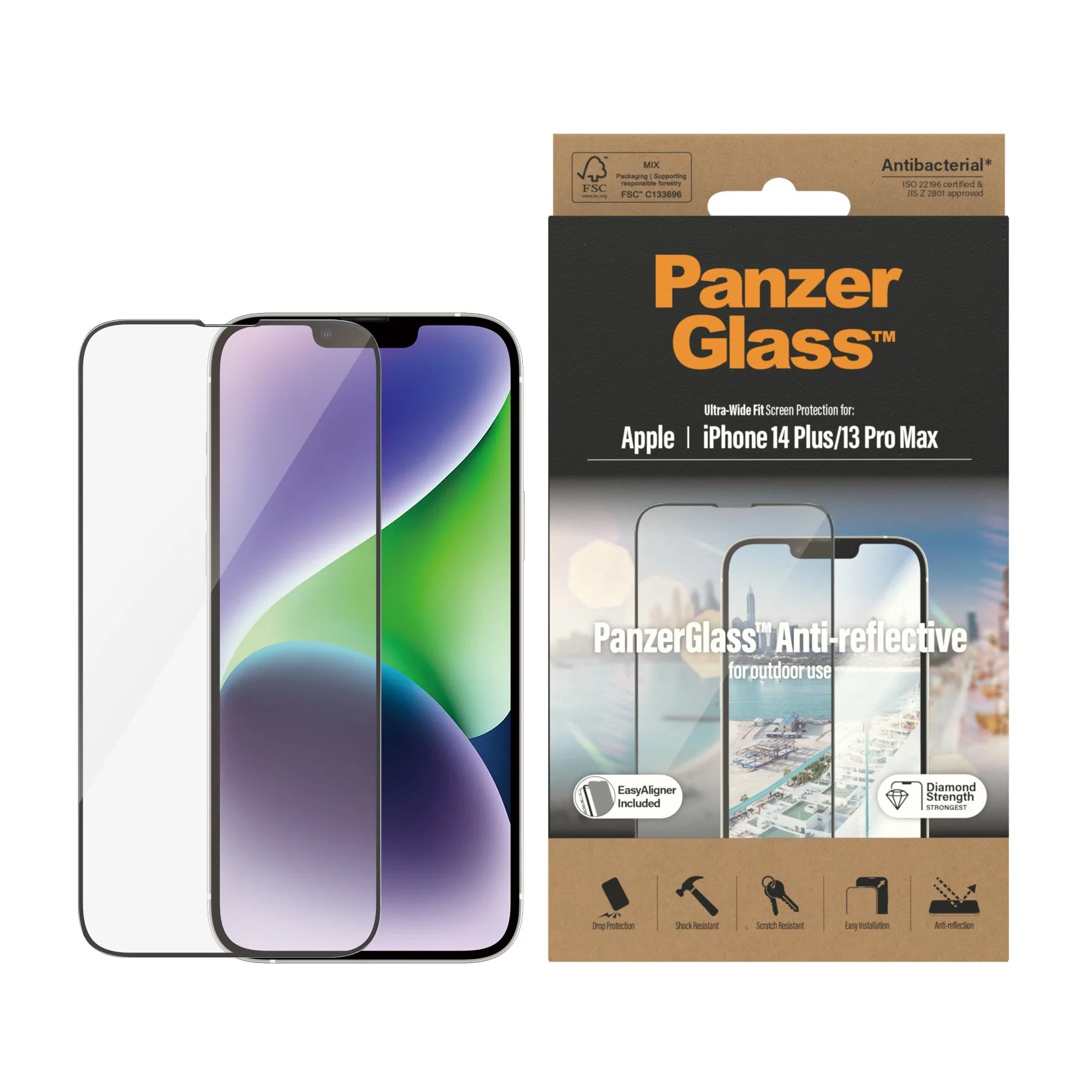 PanzerGlass® Anti-Reflective Screen Protector iPhone 14 Plus | 13 Pro Max | Ultra-Wide Fit w. EasyAligner - Image 2