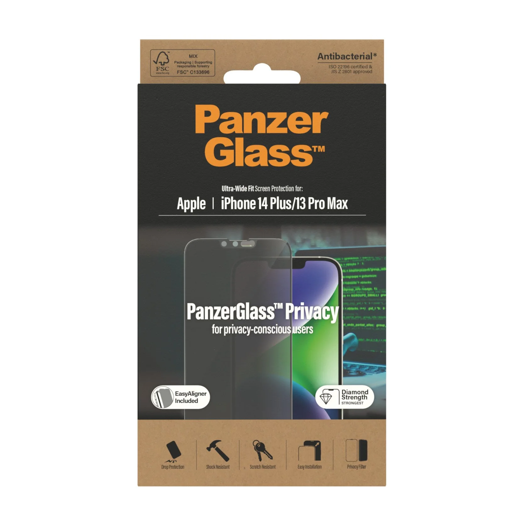 PanzerGlass® Privacy Screen Protector iPhone 14 Plus | 13 Pro Max | Ultra-Wide Fit w. EasyAligner - Image 3