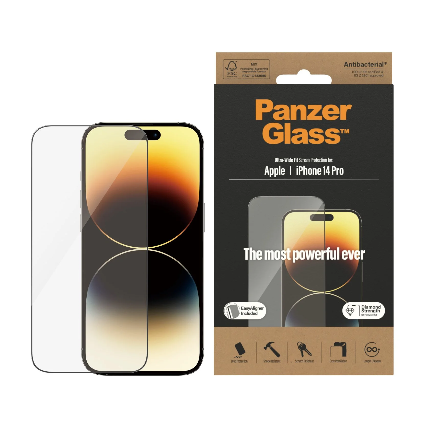 PanzerGlass® Screen Protector iPhone 14 Pro | Ultra-Wide Fit w. EasyAligner - Image 2