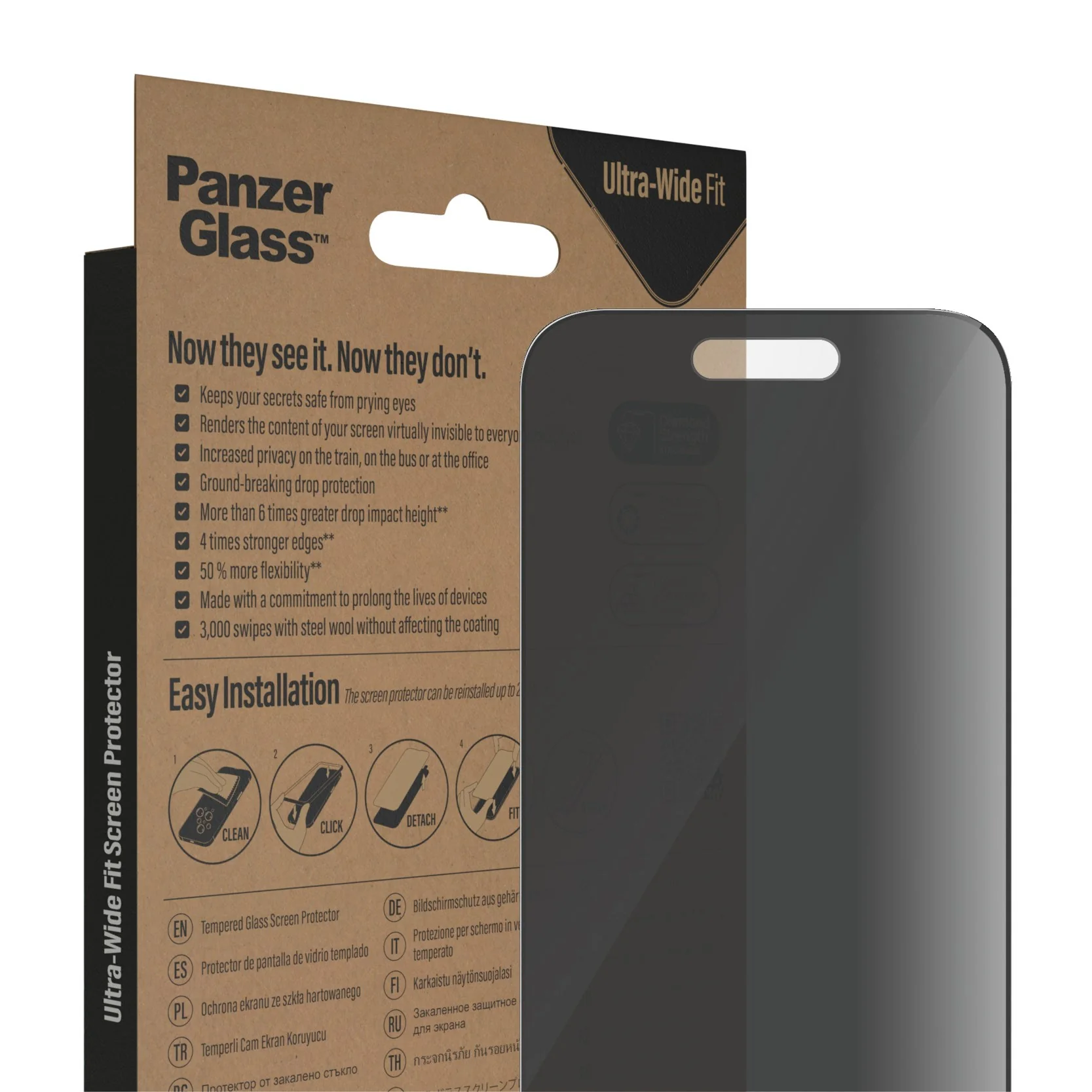 PanzerGlass® Privacy Screen Protector iPhone 14 Pro | Ultra-Wide Fit w. EasyAligner - Image 6