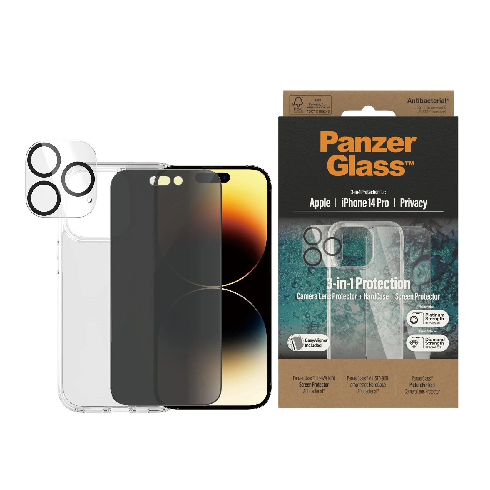 PanzerGlass® Privacy 3-in-1 Bundle iPhone 14 Pro - Image 2