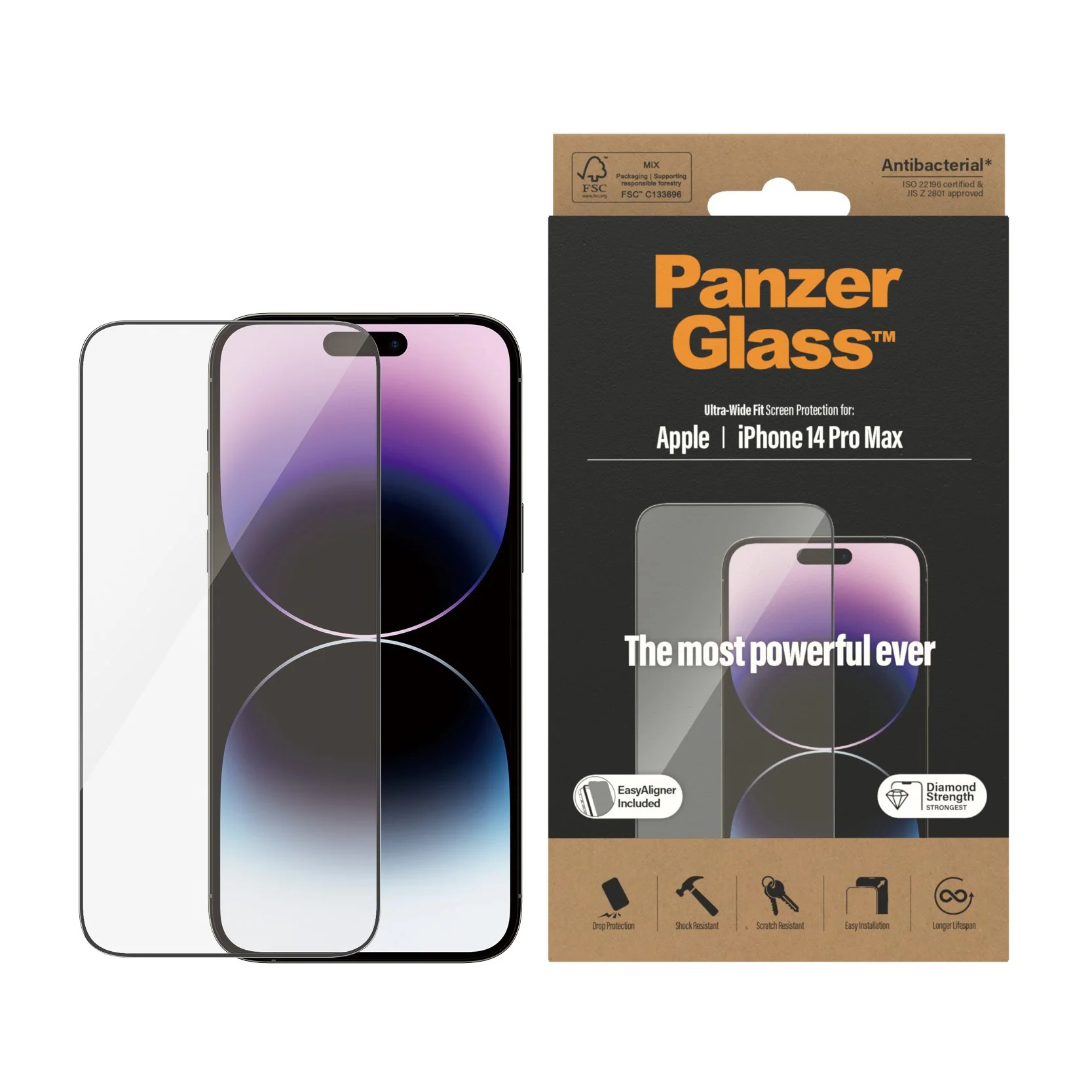PanzerGlass® Screen Protector iPhone 14 Pro Max | Ultra-Wide Fit w. EasyAligner - Image 2