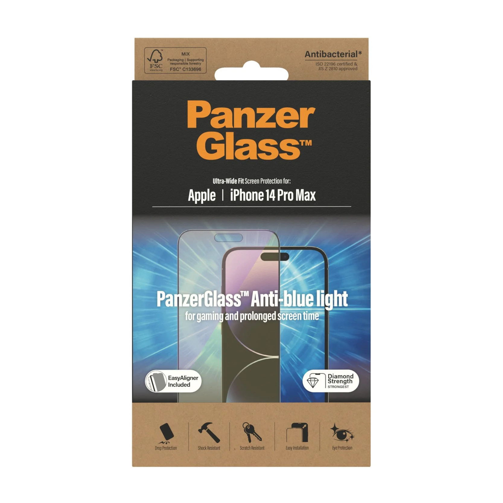 PanzerGlass® Anti-blue light Screen Protector iPhone 14 Pro Max | Ultra-Wide Fit w. EasyAligner - Image 3