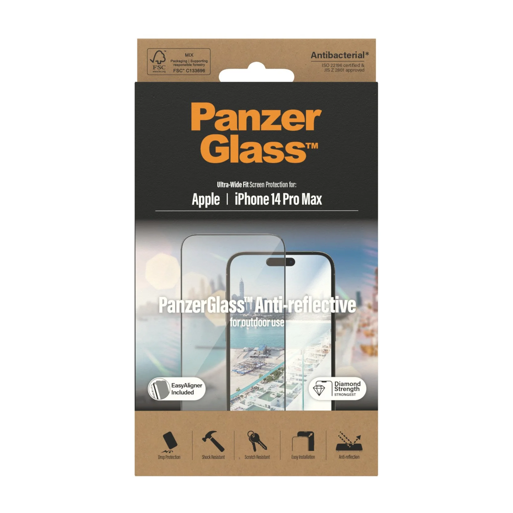 PanzerGlass® Anti-Reflective Screen Protector iPhone 14 Pro Max | Ultra-Wide Fit w. EasyAligner - Image 3