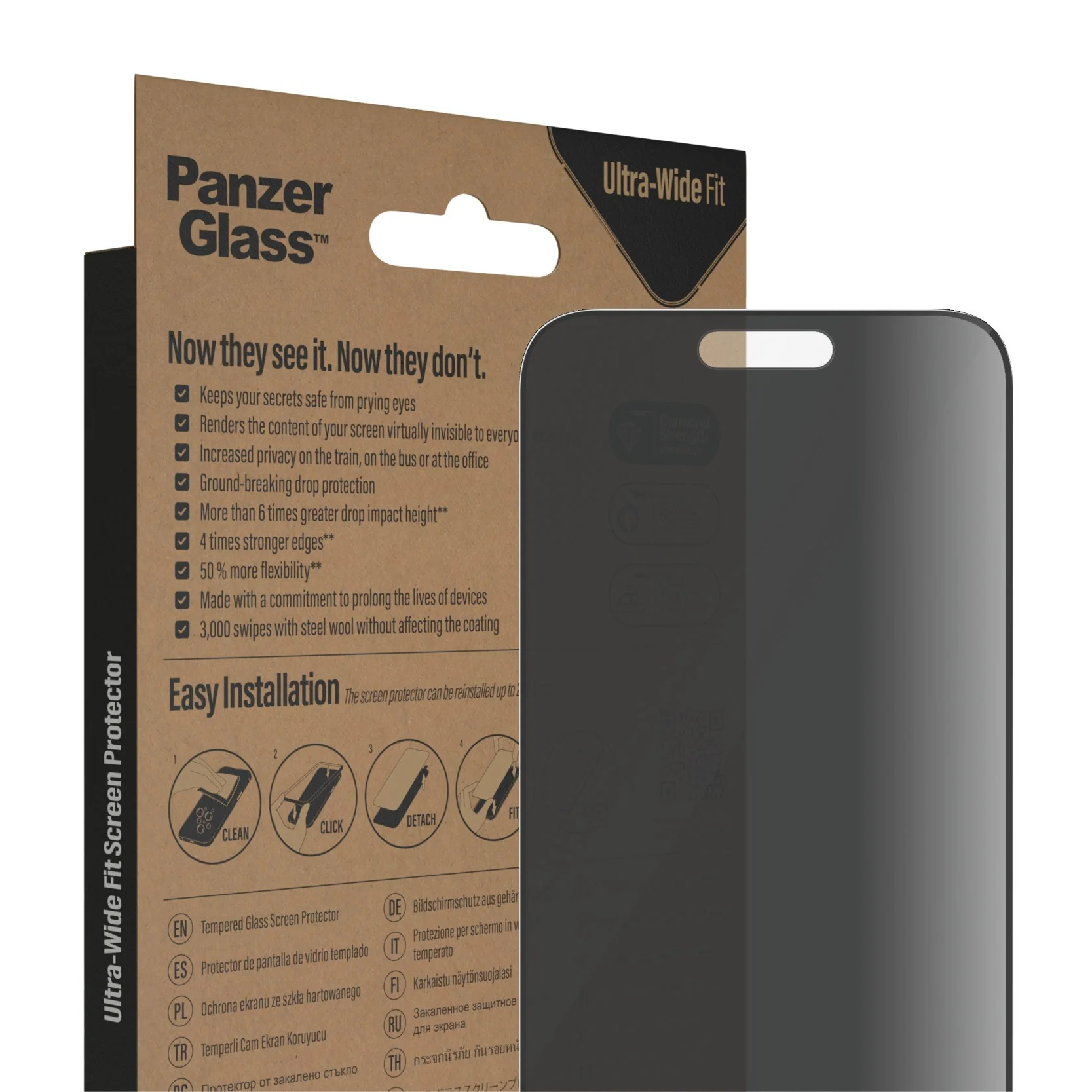 PanzerGlass® Privacy Screen Protector iPhone 14 Pro Max | Ultra-Wide Fit w. EasyAligner - Image 6