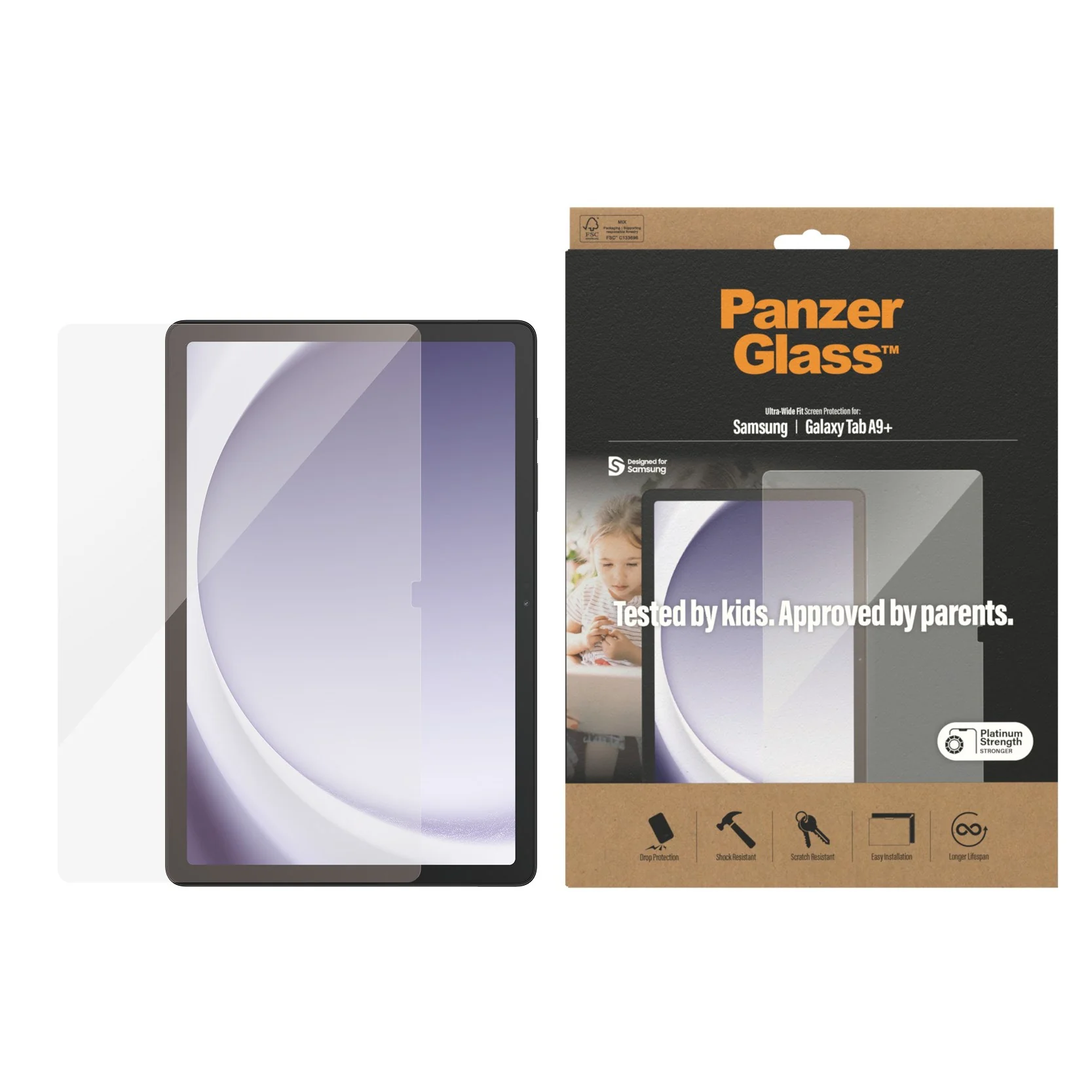 PanzerGlass®️ Screen Protector Samsung Galaxy Tab A9 Plus | Ultra-Wide Fit - Image 2