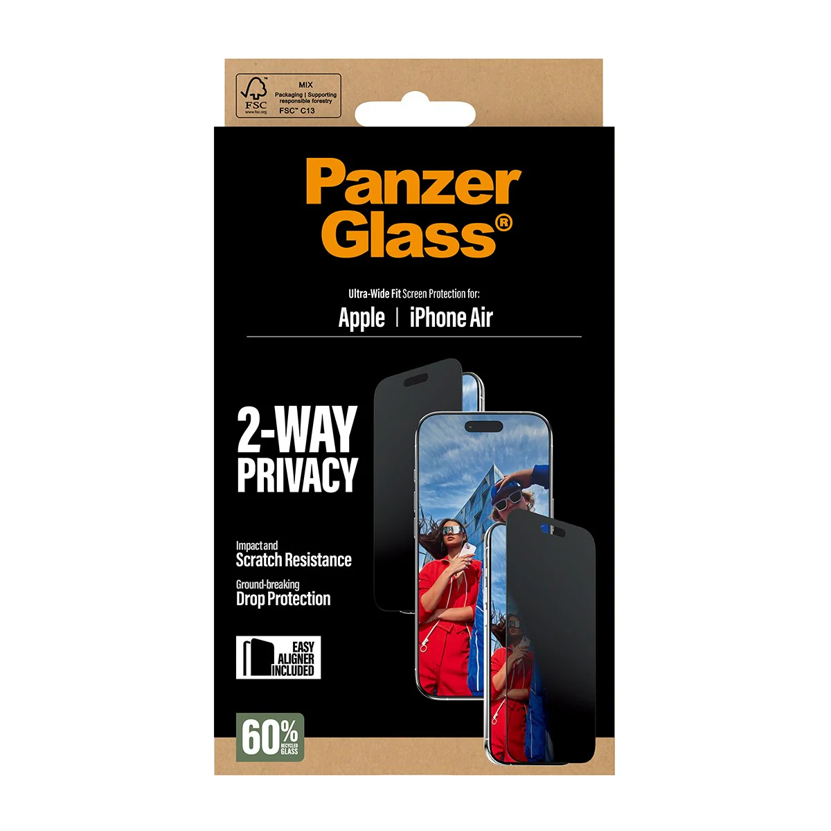 PanzerGlass® 2-Way Privacy Screen Protector iPhone Air | Ultra-Wide Fit w. EasyAligner - Image 3