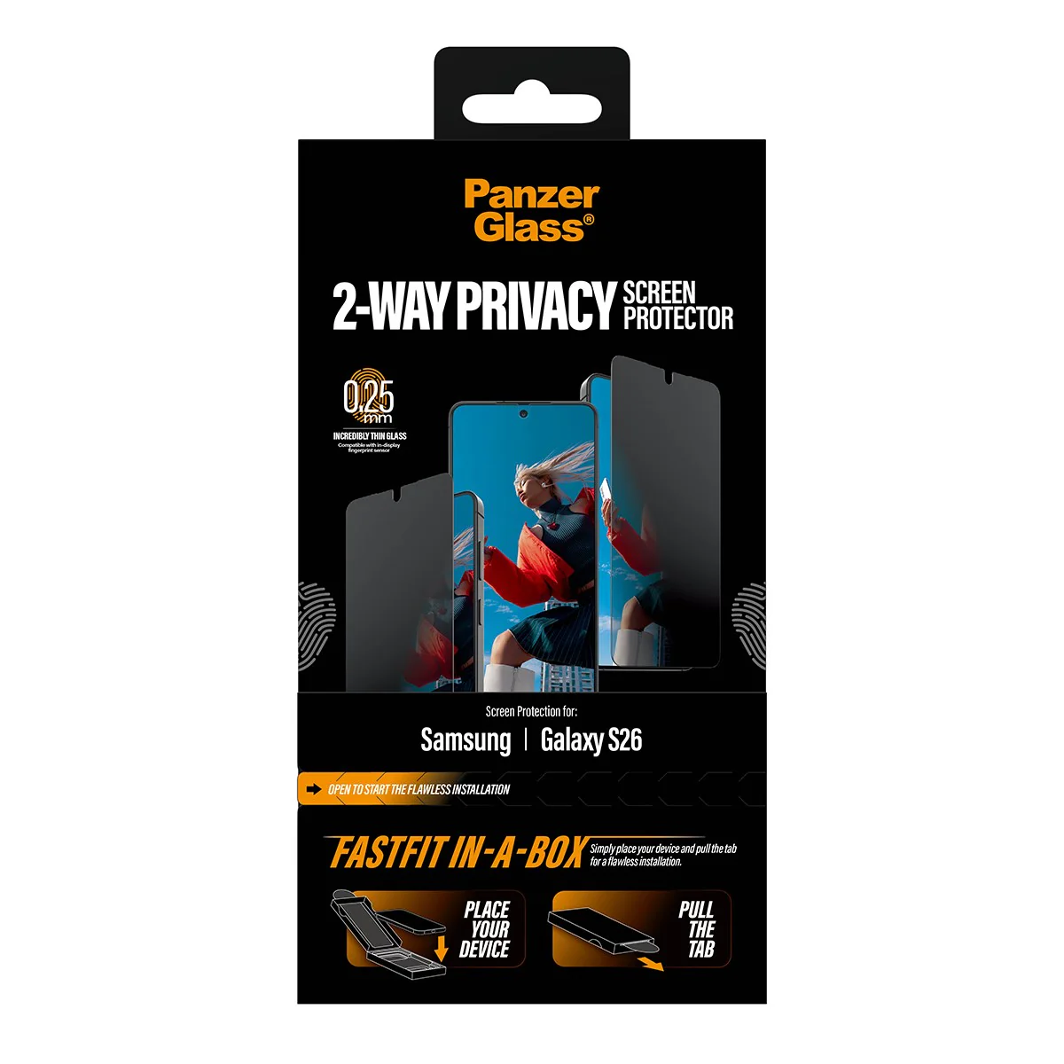 PanzerGlass® 2-Way Privacy Screen Protector Samsung Galaxy S26 | Ultra-Wide Fit w. FASTFIT IN-A-BOX - Image 3