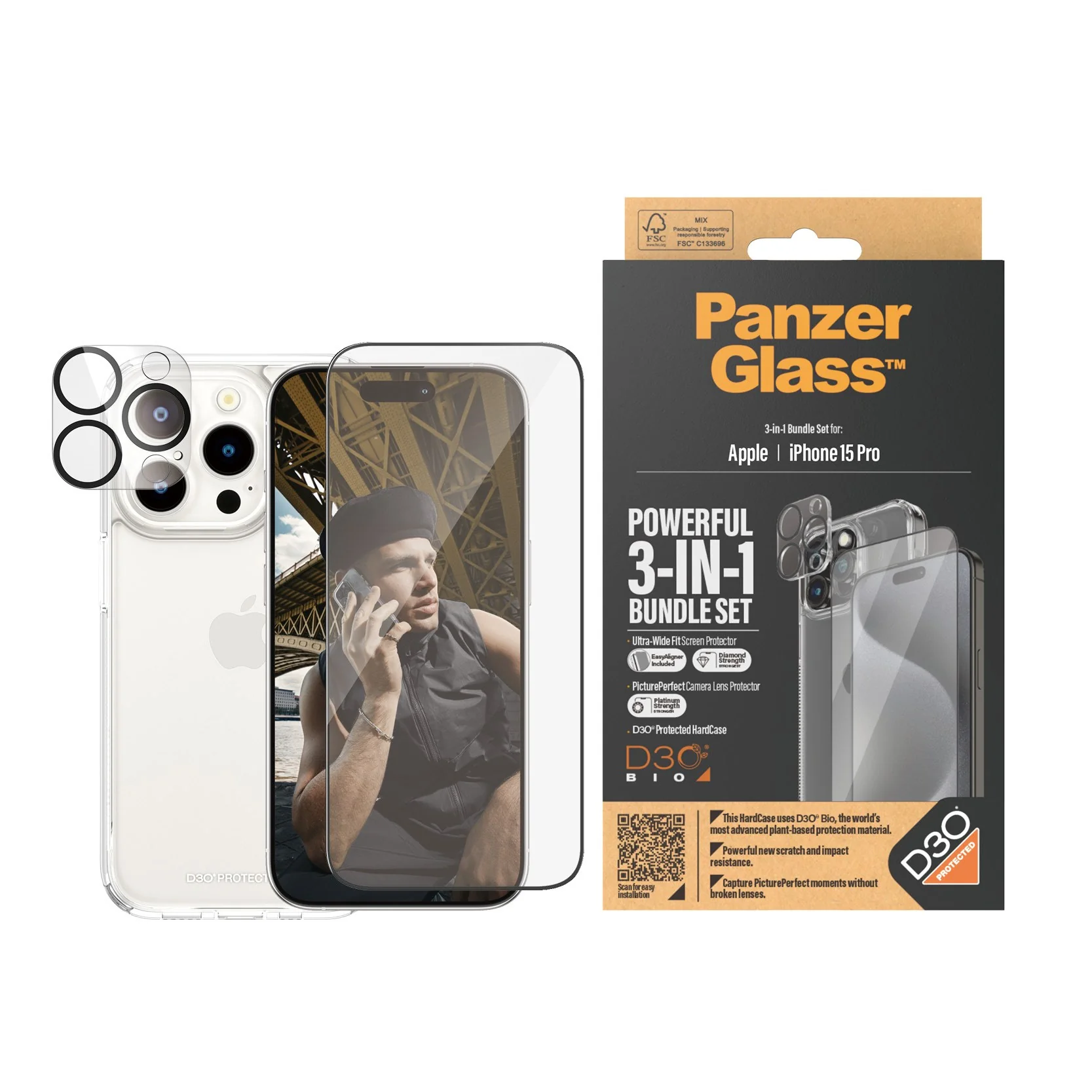 PanzerGlass® 3-in-1 Bundle iPhone 15 Pro - Image 2