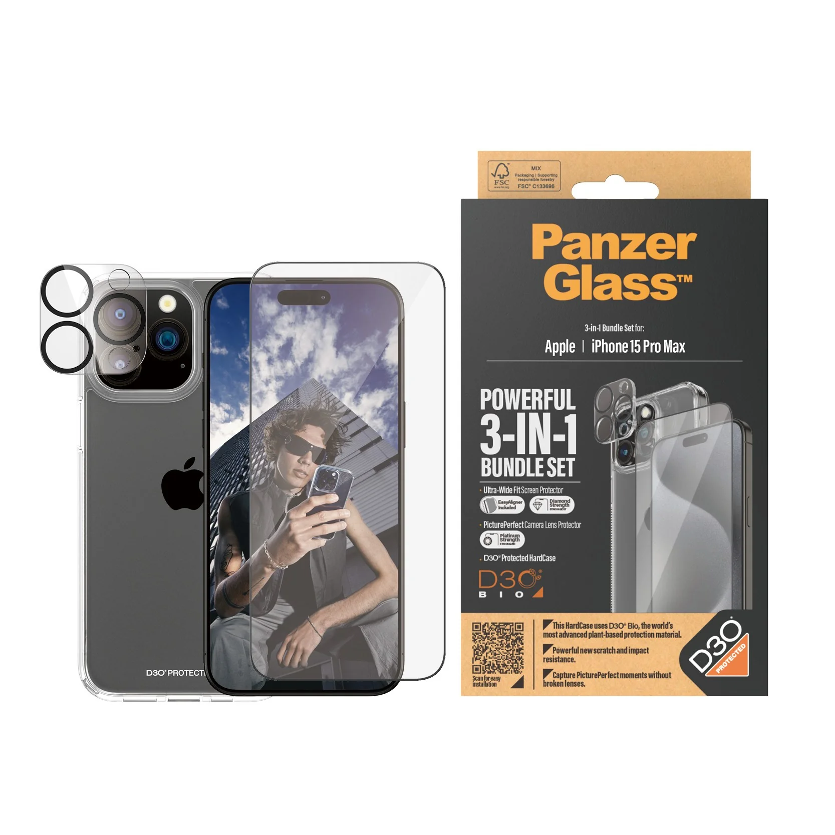 PanzerGlass® 3-in-1 Bundle iPhone 15 Pro Max - Image 2