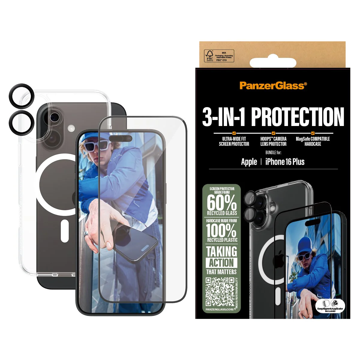 PanzerGlass® 3-in-1 Protection Bundle iPhone 16 Plus - Image 2