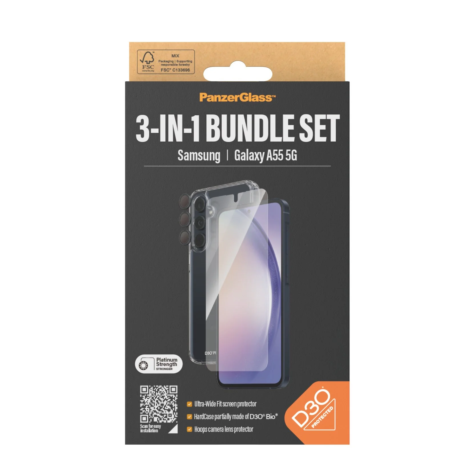 PanzerGlass® 3-in-1 Protection Bundle Samsung Galaxy A55 5G | Ultra-Wide Fit w. EasyAligner - Image 3