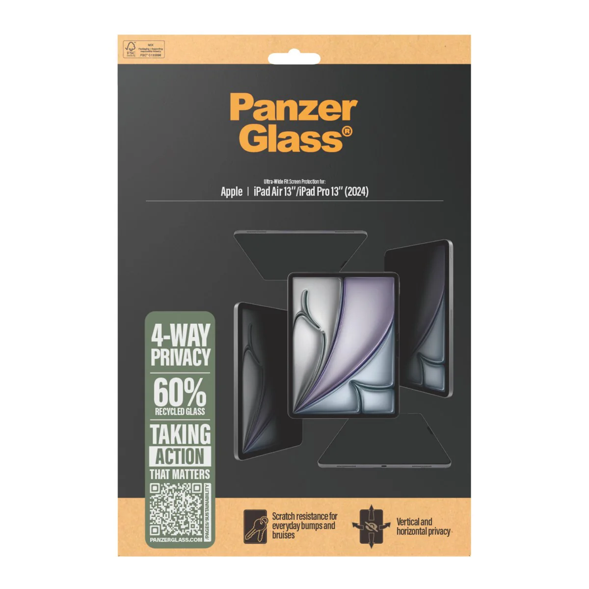 PanzerGlass® 4-Way Privacy Screen Protector iPad Air 13" (2024-2025) | iPad 13" Pro (2024-2025) | Ultra-Wide Fit - Image 3