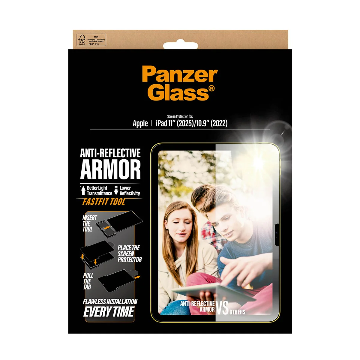 PanzerGlass® Anti-Reflective Armor Screen Protector iPad 11" (2025) | 10.9" (2022) | Ultra-Wide Fit w. Fastfit tool - Image 3