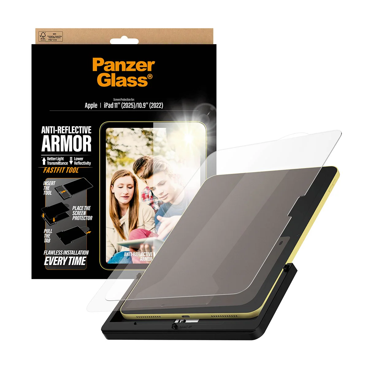 PanzerGlass® Anti-Reflective Armor Screen Protector iPad 11" (2025) | 10.9" (2022) | Ultra-Wide Fit w. Fastfit tool - Image 5