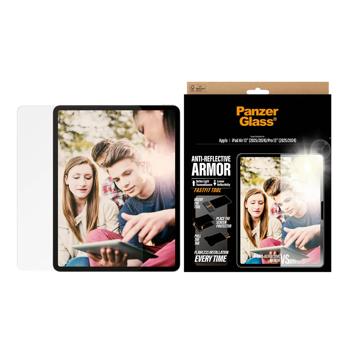 PanzerGlass® Anti-Reflective Armor Screen Protector iPad Air 13" (2024-2026) | Pro 13" (2024-2025) | Ultra-Wide Fit w. Fastfit tool - Image 2