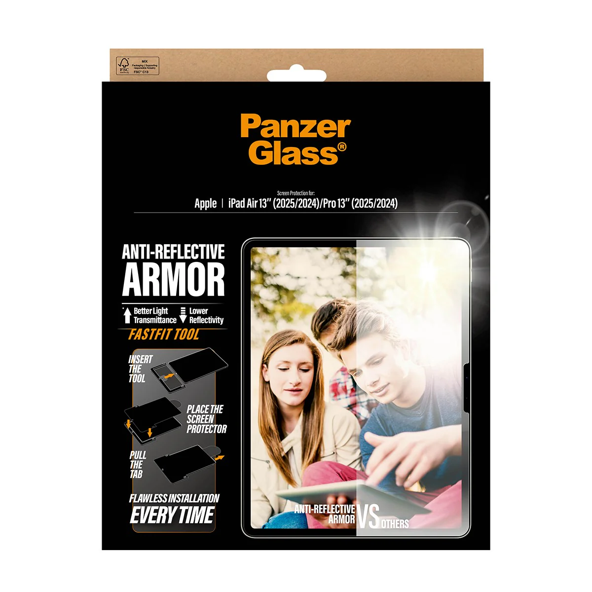 PanzerGlass® Anti-Reflective Armor Screen Protector iPad Air 13" (2024-2026) | Pro 13" (2024-2025) | Ultra-Wide Fit w. Fastfit tool - Image 3