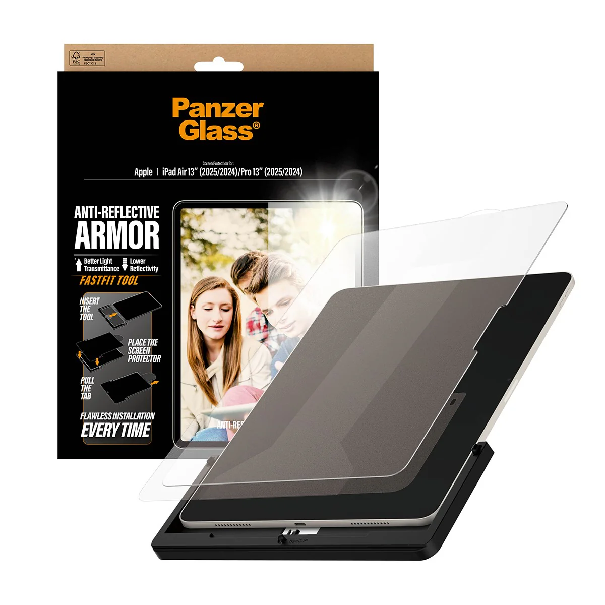 PanzerGlass® Anti-Reflective Armor Screen Protector iPad Air 13" (2024-2026) | Pro 13" (2024-2025) | Ultra-Wide Fit w. Fastfit tool - Image 5