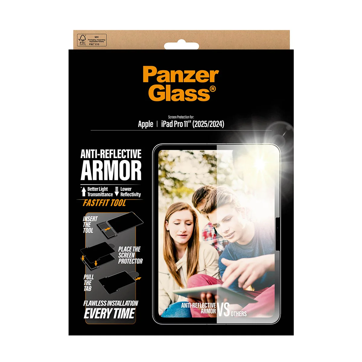 PanzerGlass® Anti-Reflective Armor Screen Protector iPad Pro 11" (2024-2025) | Ultra-Wide Fit w. Fastfit tool - Image 3