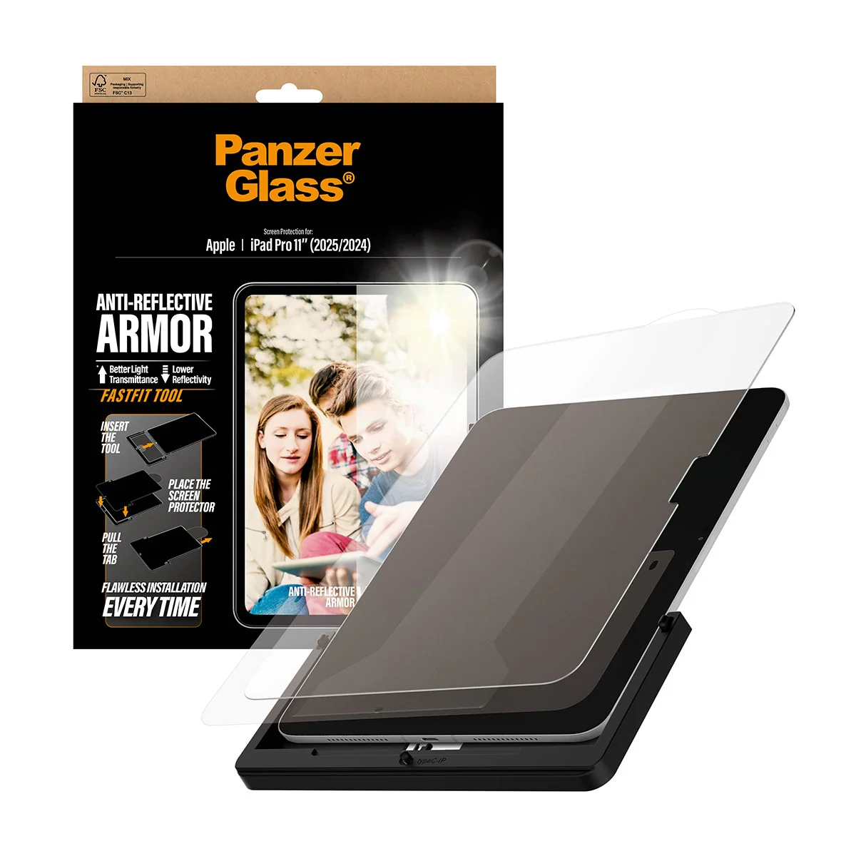 PanzerGlass® Anti-Reflective Armor Screen Protector iPad Pro 11" (2024-2025) | Ultra-Wide Fit w. Fastfit tool - Image 5