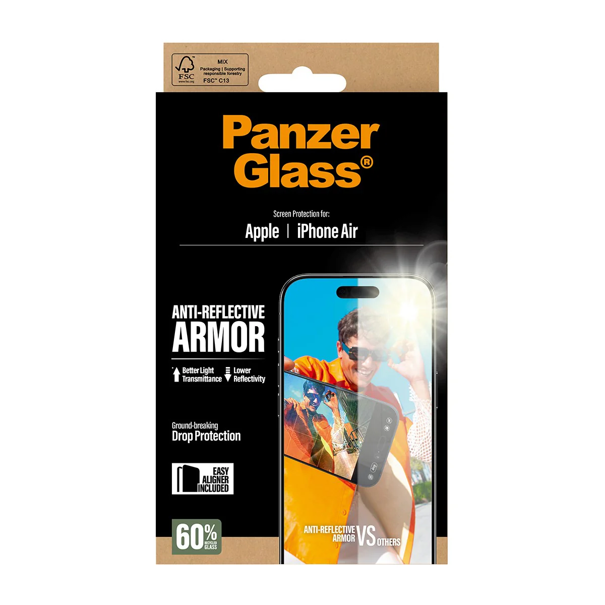 PanzerGlass® Anti-Reflective Armor Screen Protector iPhone Air w. EasyAligner - Image 3