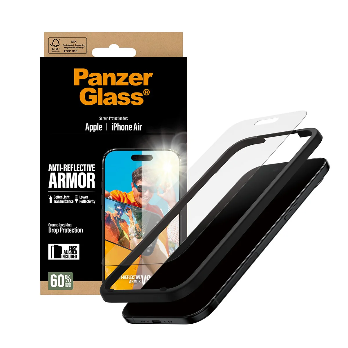 PanzerGlass® Anti-Reflective Armor Screen Protector iPhone Air w. EasyAligner - Image 5