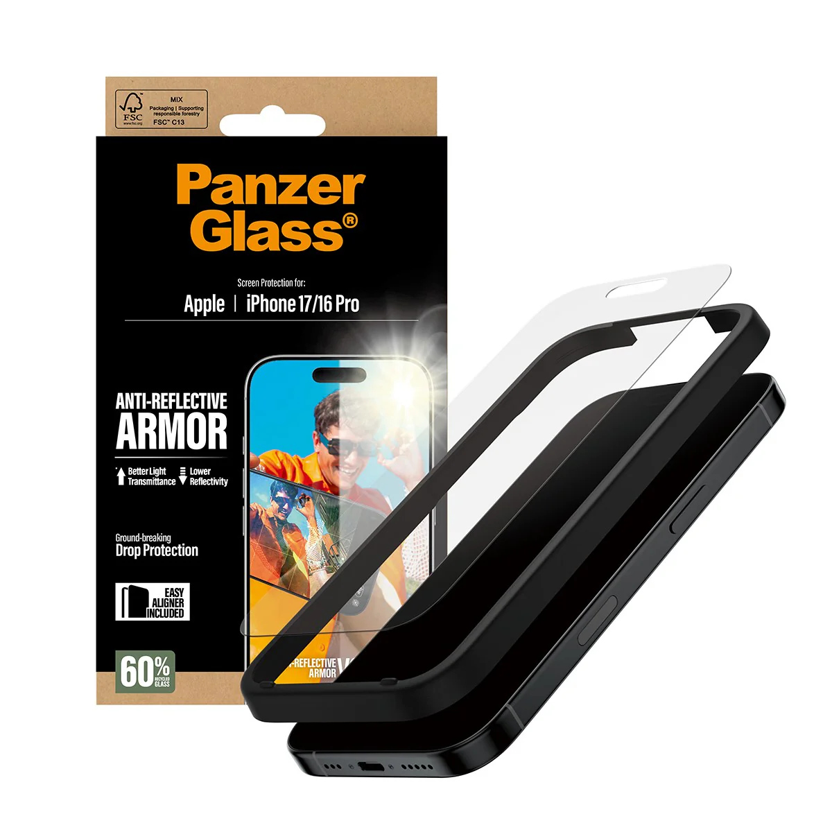 PanzerGlass® Anti-Reflective Armor Screen Protector iPhone 17 | iPhone 16 Pro w. EasyAligner - Image 5