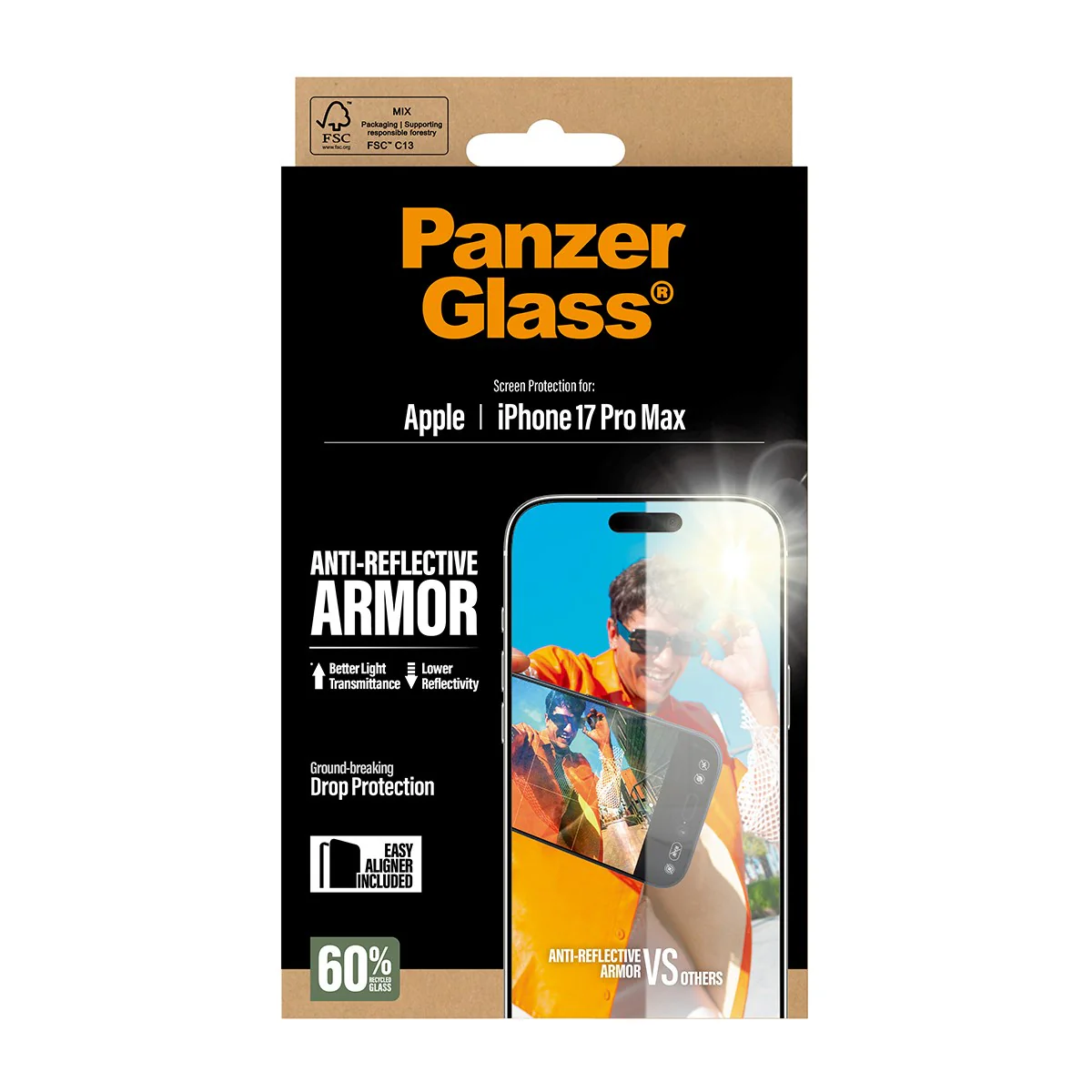 PanzerGlass® Anti-Reflective Armor Screen Protector iPhone 17 Pro Max w. EasyAligner - Image 3