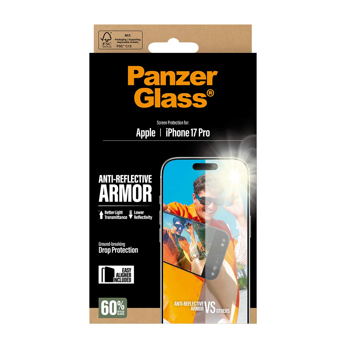 PanzerGlass® Anti-Reflective Armor Screen Protector iPhone 17 Pro w. EasyAligner - Image 3