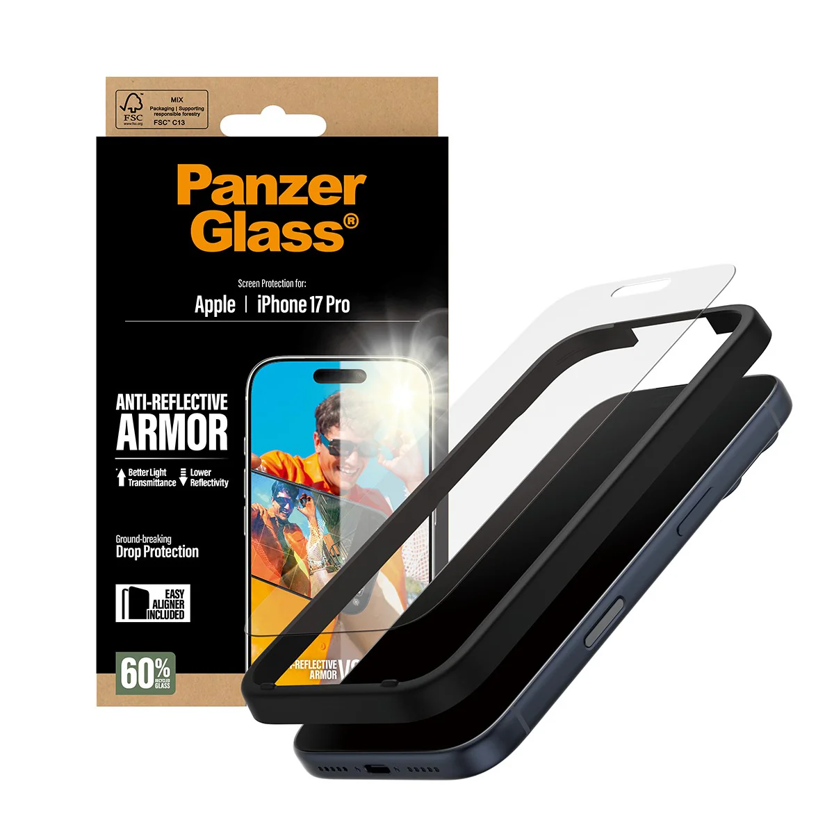 PanzerGlass® Anti-Reflective Armor Screen Protector iPhone 17 Pro w. EasyAligner - Image 5