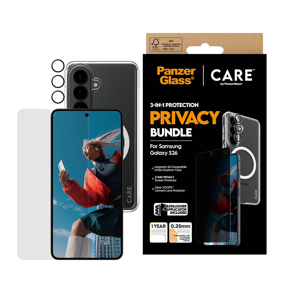 PanzerGlass® | CARE™ by PanzerGlass® Privacy 3-in-1 Bundle Samsung Galaxy S26 - Image 2