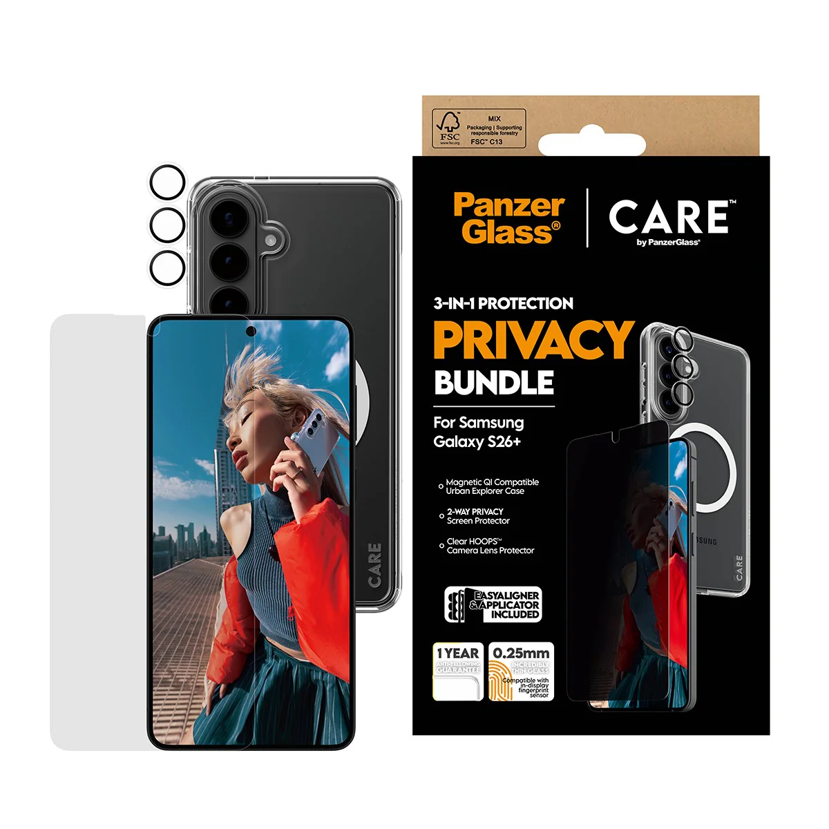 PanzerGlass® | CARE™ by PanzerGlass® Privacy 3-in-1 Bundle Samsung Galaxy S26+ - Image 2