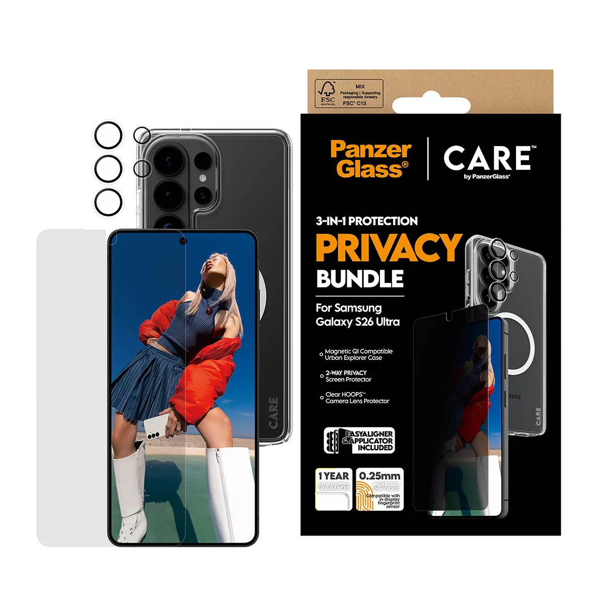 PanzerGlass® | CARE⢠by PanzerGlass® Privacy 3-in-1 Bundle Samsung Galaxy S26 Ultra - Image 2