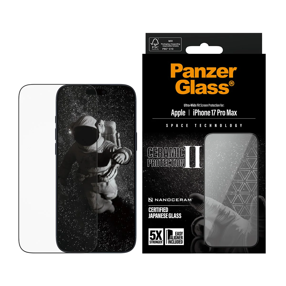 PanzerGlass® Ceramic II Screen Protector iPhone 17 Pro Max | Ultra-Wide Fit w. EasyAligner - Image 2