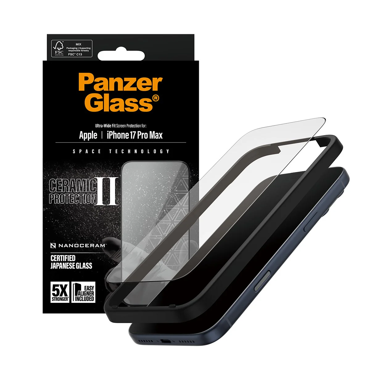 PanzerGlass® Ceramic II Screen Protector iPhone 17 Pro Max | Ultra-Wide Fit w. EasyAligner - Image 5