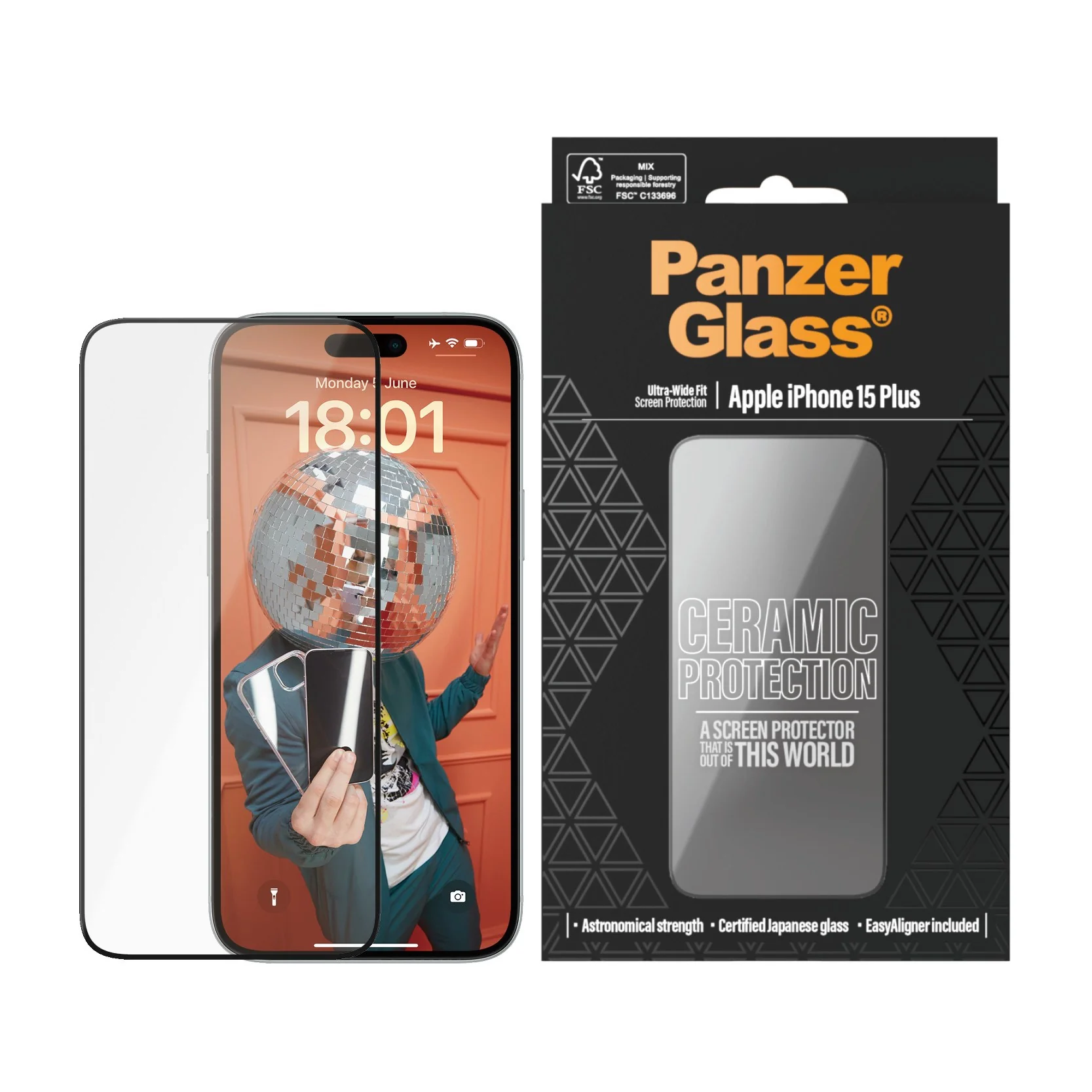 PanzerGlass® Ceramic Protection for iPhone 15 Plus | Ultra-Wide Fit w. EasyAligner - Image 2