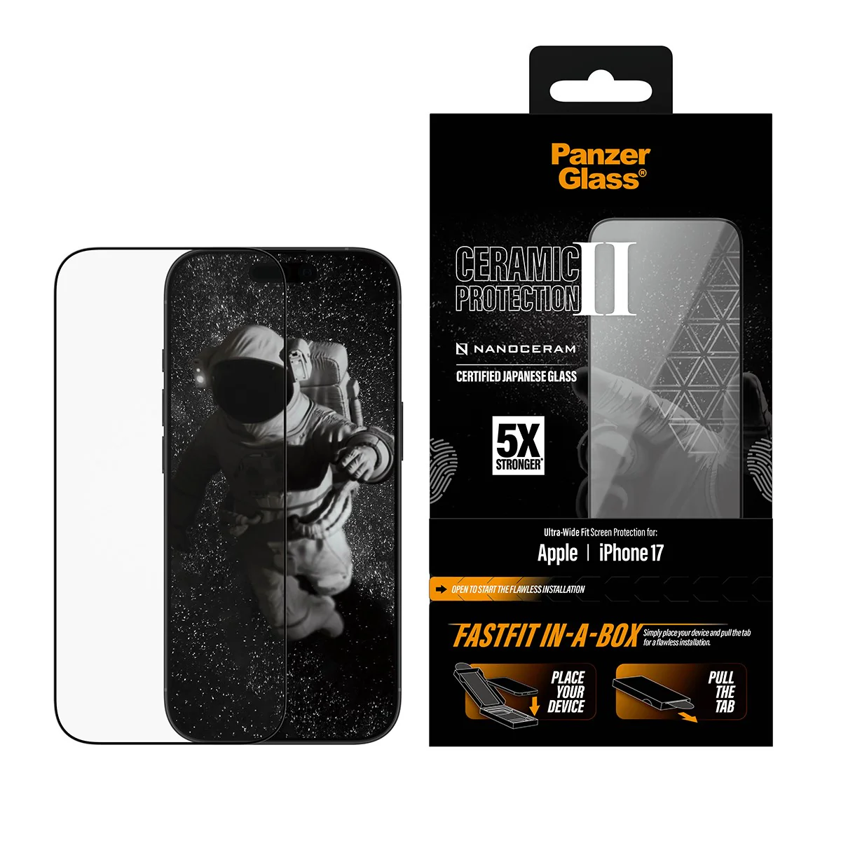 PanzerGlassÂź Ceramic Screen Protector iPhone 17 | Ultra-Wide Fit w. FASTFIT IN-A-BOX - Image 2