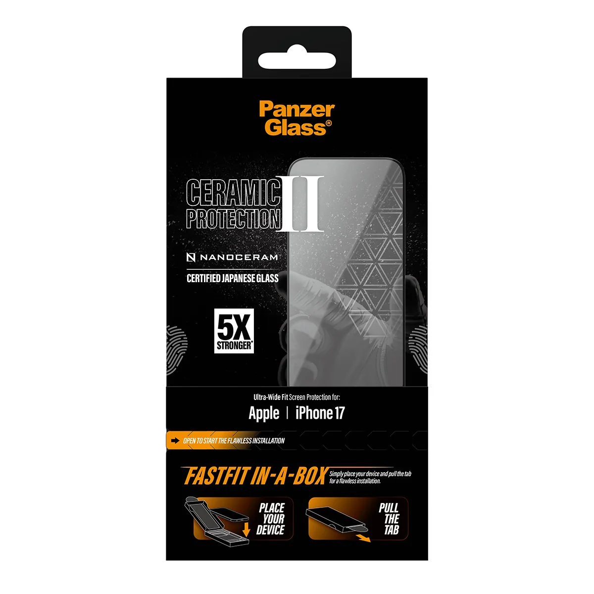PanzerGlassÂź Ceramic Screen Protector iPhone 17 | Ultra-Wide Fit w. FASTFIT IN-A-BOX - Image 3