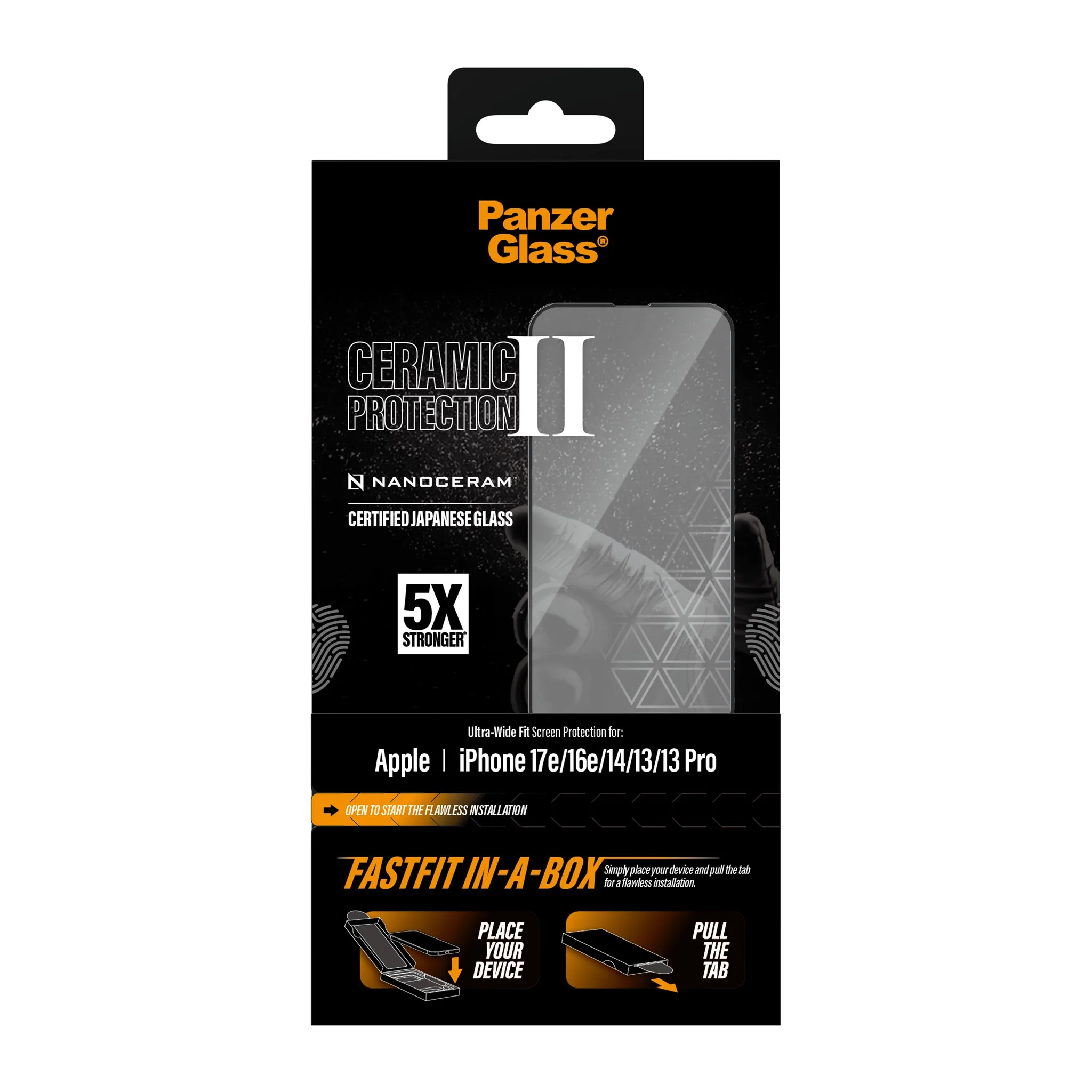PanzerGlassÂź Ceramic Screen Protector iPhone 17e |16e | 14 | 13 | 13 Pro | Ultra-Wide Fit w. FASTFIT IN-A-BOX - Image 3