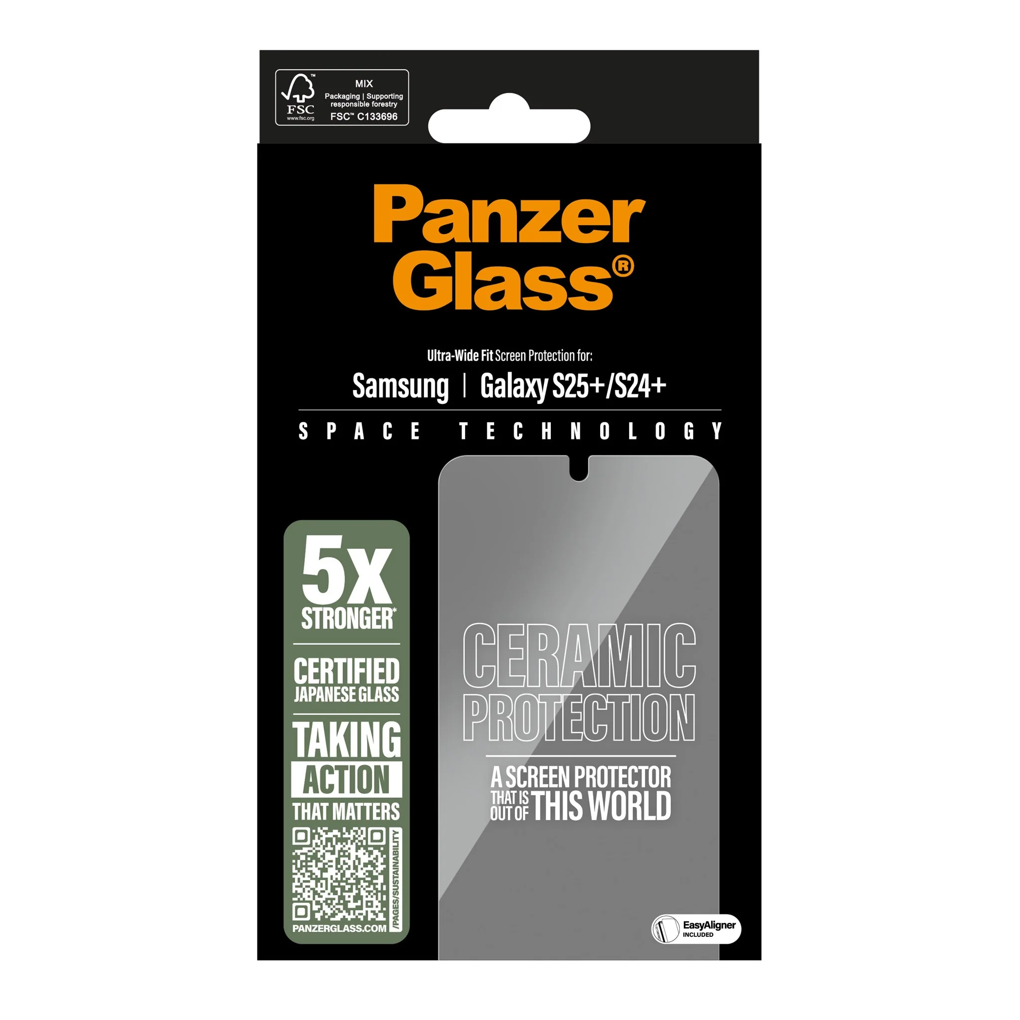 PanzerGlass® Ceramic Screen Protector Samsung Galaxy S25+ | S24+ | Ultra-Wide Fit w. EasyAligner - Image 3