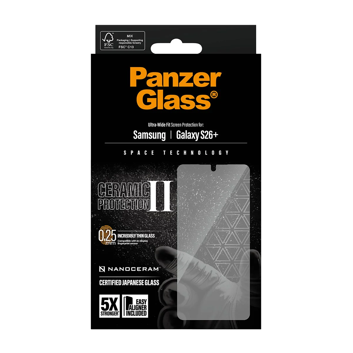 PanzerGlassÂź Ceramic Screen Protector Samsung Galaxy S26+ | Ultra-Wide Fit w. EasyAligner - Image 3