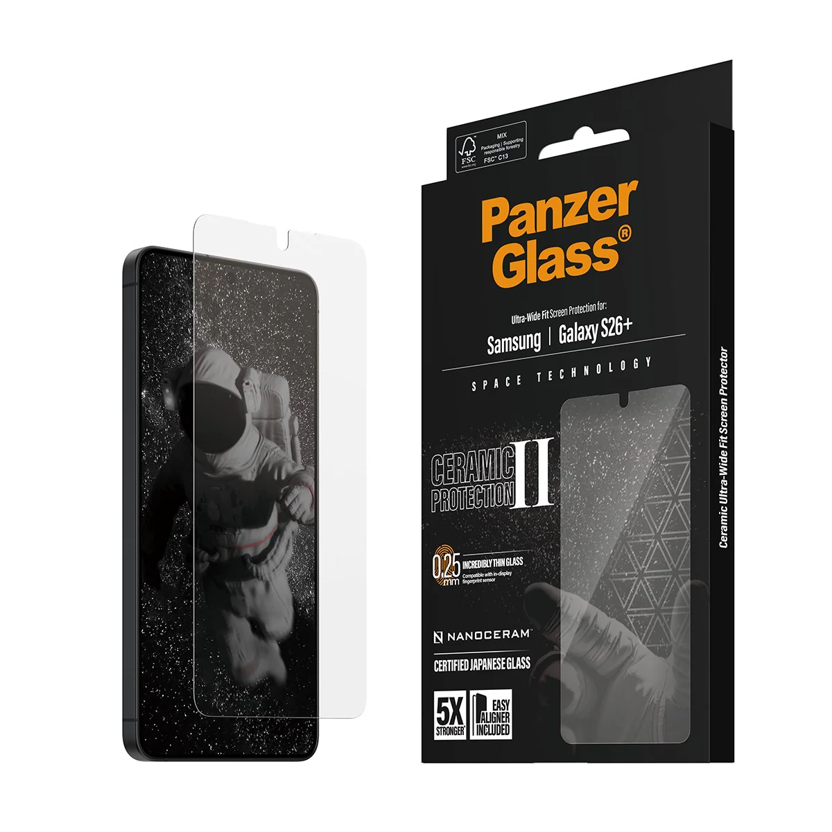 PanzerGlassÂź Ceramic Screen Protector Samsung Galaxy S26+ | Ultra-Wide Fit w. EasyAligner - Image 6